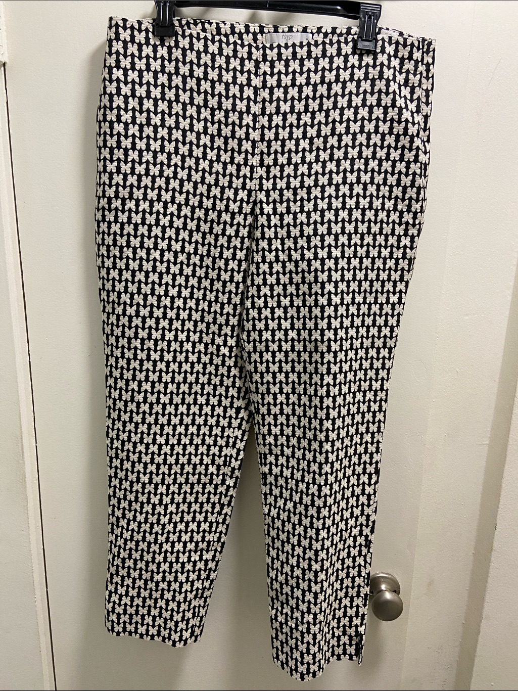 Talbots Black And White Patterned Stretch Trousers